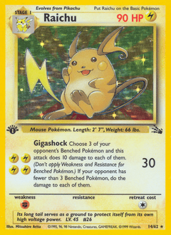 Raichu #14 from Fossil