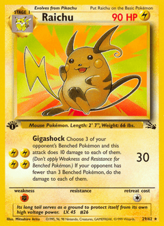 Raichu #29 from Fossil