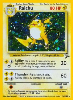 Raichu #16 from Base Set 2