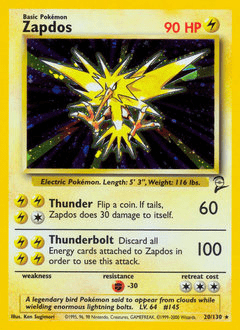 Zapdos #20 from Base Set 2