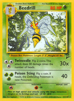 Beedrill #21 from Base Set 2