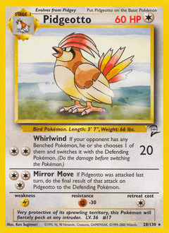 Pidgeotto #28 from Base Set 2