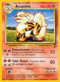 Arcanine #33 from Base Set 2