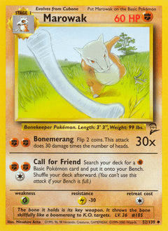 Marowak #52 from Base Set 2