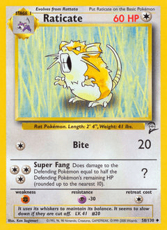 Raticate #58 from Base Set 2