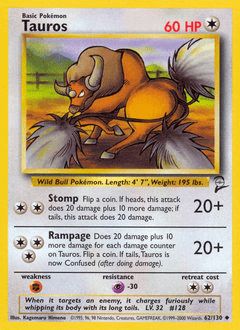 Tauros #62 from Base Set 2