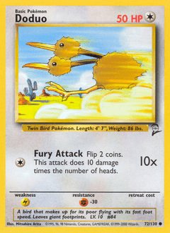Doduo #72 from Base Set 2