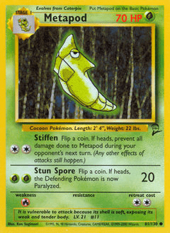 Metapod #81 from Base Set 2