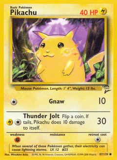 Pikachu #87 from Base Set 2