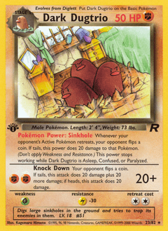 Dark Dugtrio #23 from Team Rocket