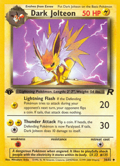Dark Jolteon #38 from Team Rocket