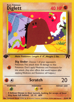Diglett #52 from Team Rocket