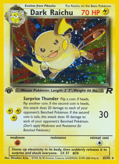 Dark Raichu #83 from Team Rocket