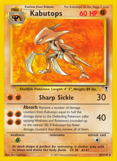 Kabutops #27 from Legendary Collection