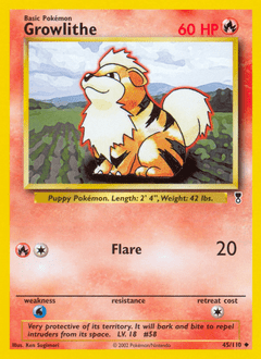 Growlithe #45 from Legendary Collection