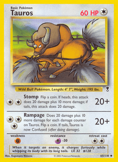 Tauros #65 from Legendary Collection