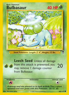 Bulbasaur #68 from Legendary Collection