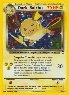 Dark Raichu #7 from Legendary Collection