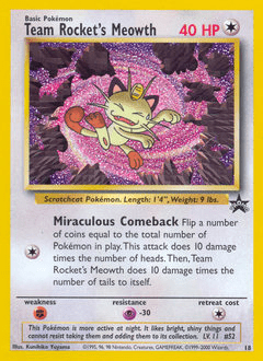 Team Rocket's Meowth #18 from Wizards Black Star Promos