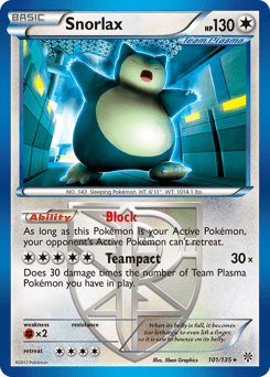 Snorlax #101 from Plasma Storm