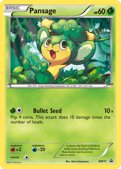Pansage #BW11 from BW Black Star Promos