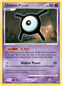 Unown X #71 from Secret Wonders
