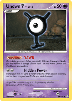 Unown Y #81 from Legends Awakened