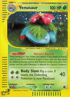 Venusaur #30 from Expedition Base Set