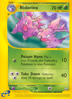 Nidorino #55 from Aquapolis