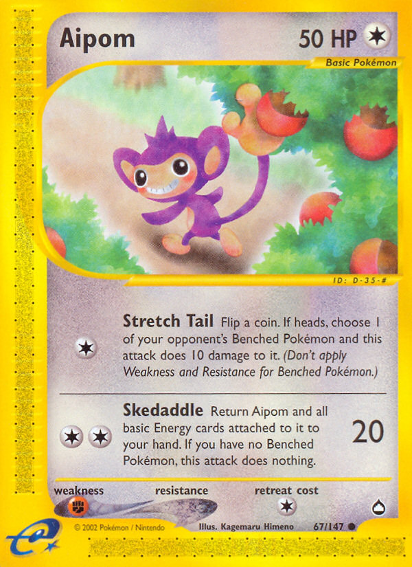 Aipom #67 from Aquapolis