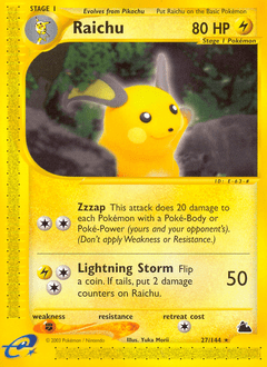 Raichu #27 from Skyridge