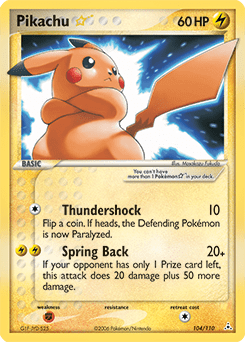 Pikachu Star #104 from Holon Phantoms