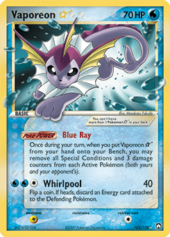 Vaporeon Star #102 from Power Keepers