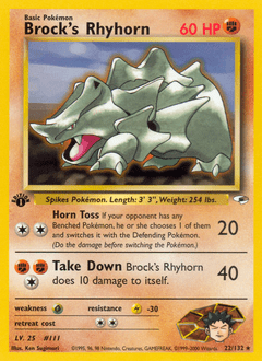 Brock's Rhyhorn #22 from Gym Heroes