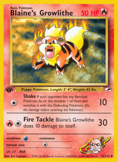Blaine's Growlithe #35 from Gym Heroes