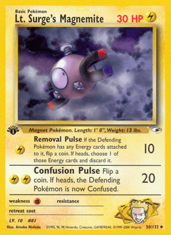 Lt. Surge's Magnemite #50 from Gym Heroes