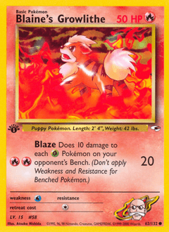 Blaine's Growlithe #62 from Gym Heroes