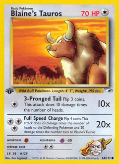 Blaine's Tauros #64 from Gym Heroes