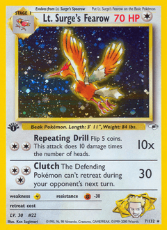 Lt. Surge's Fearow #7 from Gym Heroes