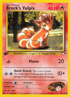 Brock's Vulpix #73 from Gym Heroes