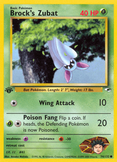 Brock's Zubat #74 from Gym Heroes