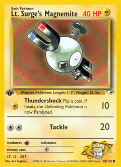 Lt. Surge's Magnemite #80 from Gym Heroes