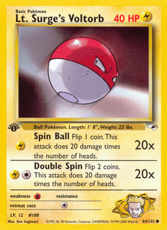 Lt. Surge's Voltorb #84 from Gym Heroes