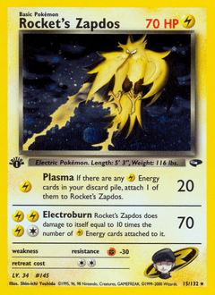 Rocket's Zapdos #15 from Gym Challenge