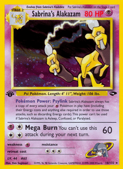 Sabrina's Alakazam #16 from Gym Challenge