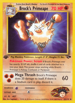 Brock's Primeape #35 from Gym Challenge