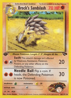 Brock's Sandslash #36 from Gym Challenge