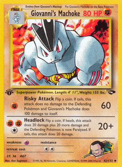 Giovanni's Machoke #42 from Gym Challenge