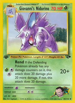 Giovanni's Nidorino #45 from Gym Challenge