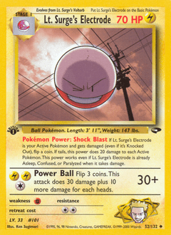 Lt. Surge's Electrode #52 from Gym Challenge